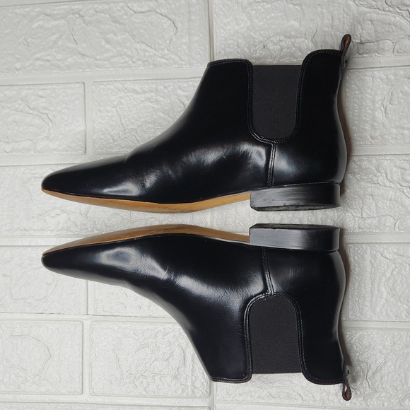 Madewell Nico Pointed Toe Black Chelsea Patent Leather Bootie - Picture 5 of 13